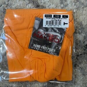 Andrew Christian orange almost naked ultra low rise briefs LARGE NWT